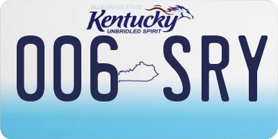 KY license plate 006SRY