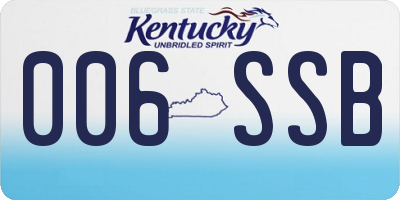 KY license plate 006SSB