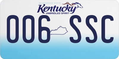 KY license plate 006SSC