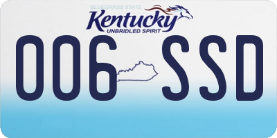 KY license plate 006SSD