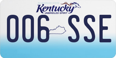 KY license plate 006SSE