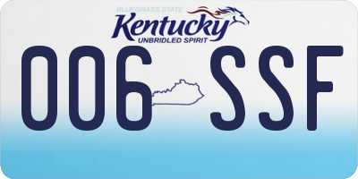 KY license plate 006SSF