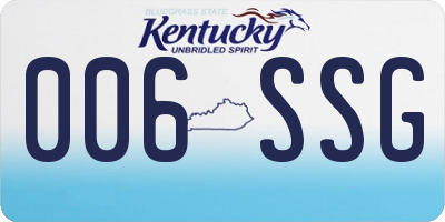 KY license plate 006SSG