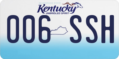 KY license plate 006SSH