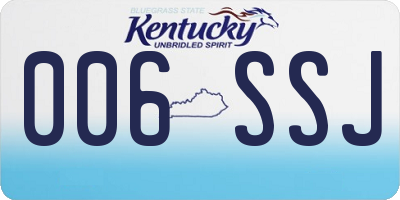 KY license plate 006SSJ