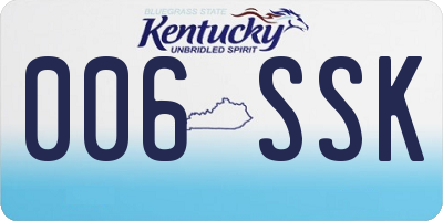 KY license plate 006SSK