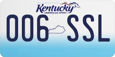 KY license plate 006SSL