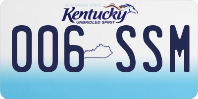 KY license plate 006SSM