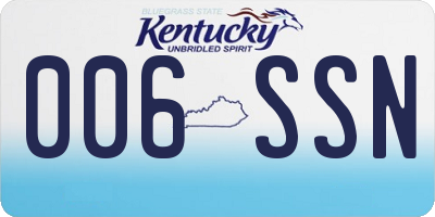 KY license plate 006SSN