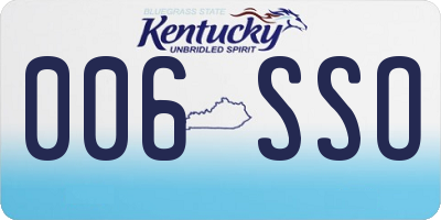 KY license plate 006SSO
