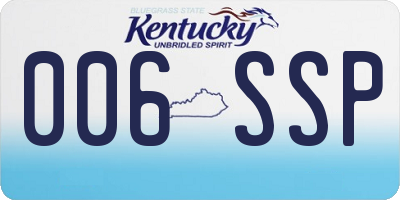 KY license plate 006SSP