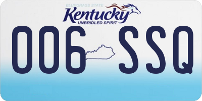 KY license plate 006SSQ