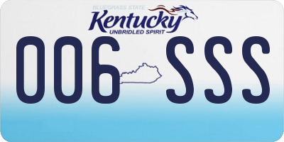 KY license plate 006SSS