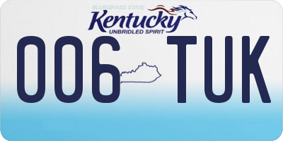KY license plate 006TUK