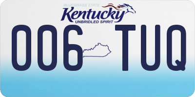 KY license plate 006TUQ