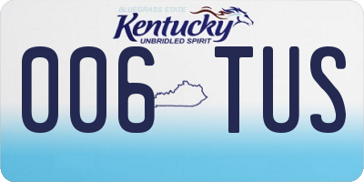 KY license plate 006TUS