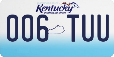 KY license plate 006TUU
