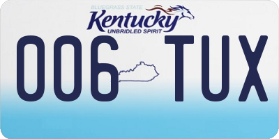 KY license plate 006TUX