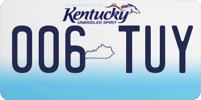 KY license plate 006TUY