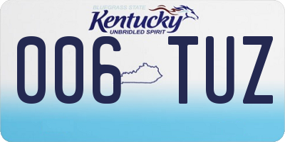 KY license plate 006TUZ