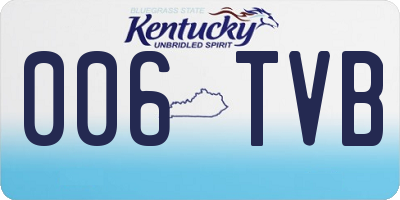 KY license plate 006TVB