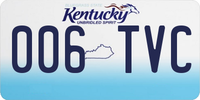 KY license plate 006TVC