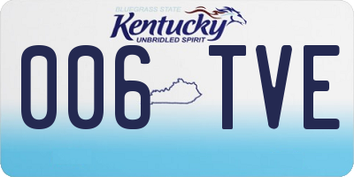 KY license plate 006TVE
