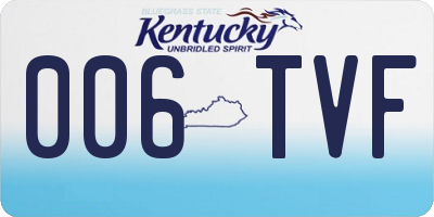 KY license plate 006TVF