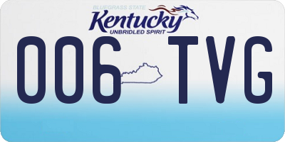 KY license plate 006TVG
