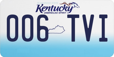 KY license plate 006TVI