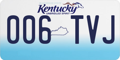 KY license plate 006TVJ