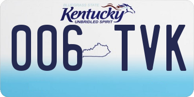 KY license plate 006TVK