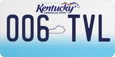 KY license plate 006TVL