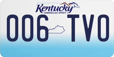 KY license plate 006TVO