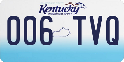 KY license plate 006TVQ