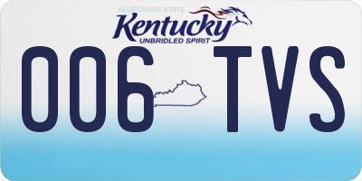 KY license plate 006TVS