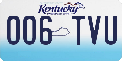 KY license plate 006TVU