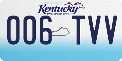 KY license plate 006TVV