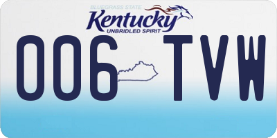 KY license plate 006TVW