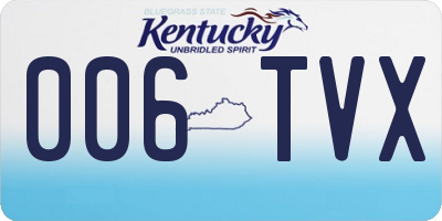 KY license plate 006TVX