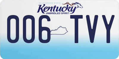 KY license plate 006TVY