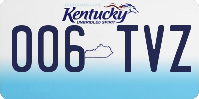 KY license plate 006TVZ