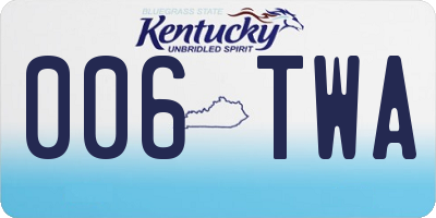 KY license plate 006TWA