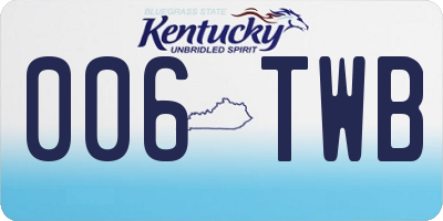KY license plate 006TWB