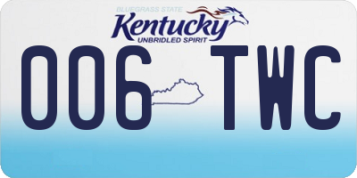 KY license plate 006TWC