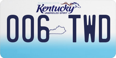 KY license plate 006TWD