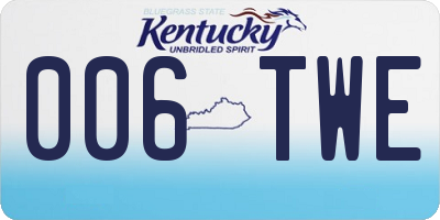 KY license plate 006TWE