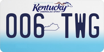 KY license plate 006TWG