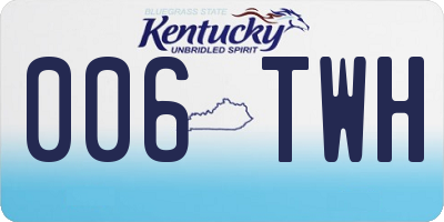 KY license plate 006TWH