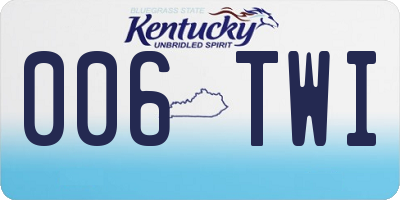 KY license plate 006TWI
